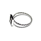 925 sterling silver twisted blank ring with bezel cup 8x8mm size 4, 5, 6, 7, 8, 9, 10, 11, bezel cup, base ring, Jewelry making - 1 piece