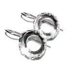 12 mm 925 sterling silver blank earrings with bezel cup, Jewelry making, Setting, bezel cup, base earrings, 925 Silver - 1 pair (2 pieces)