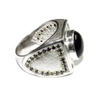 Black onyx ring 925 sterling silver size 10, Handmade ring, single copy, 925 sterling silver, Black onyx, silver ring, gemstone - 1 piece