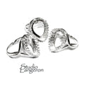 13x18mm 925 sterling silver blank ring with pear bezel cup size 5, 6, 7, 8, 9, Ring mounting, bezel cup, base ring, Jewelry making - 1 piece