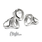 13x18mm 925 sterling silver blank ring with pear bezel cup size 5, 6, 7, 8, 9, Ring mounting, bezel cup, base ring, Jewelry making - 1 piece