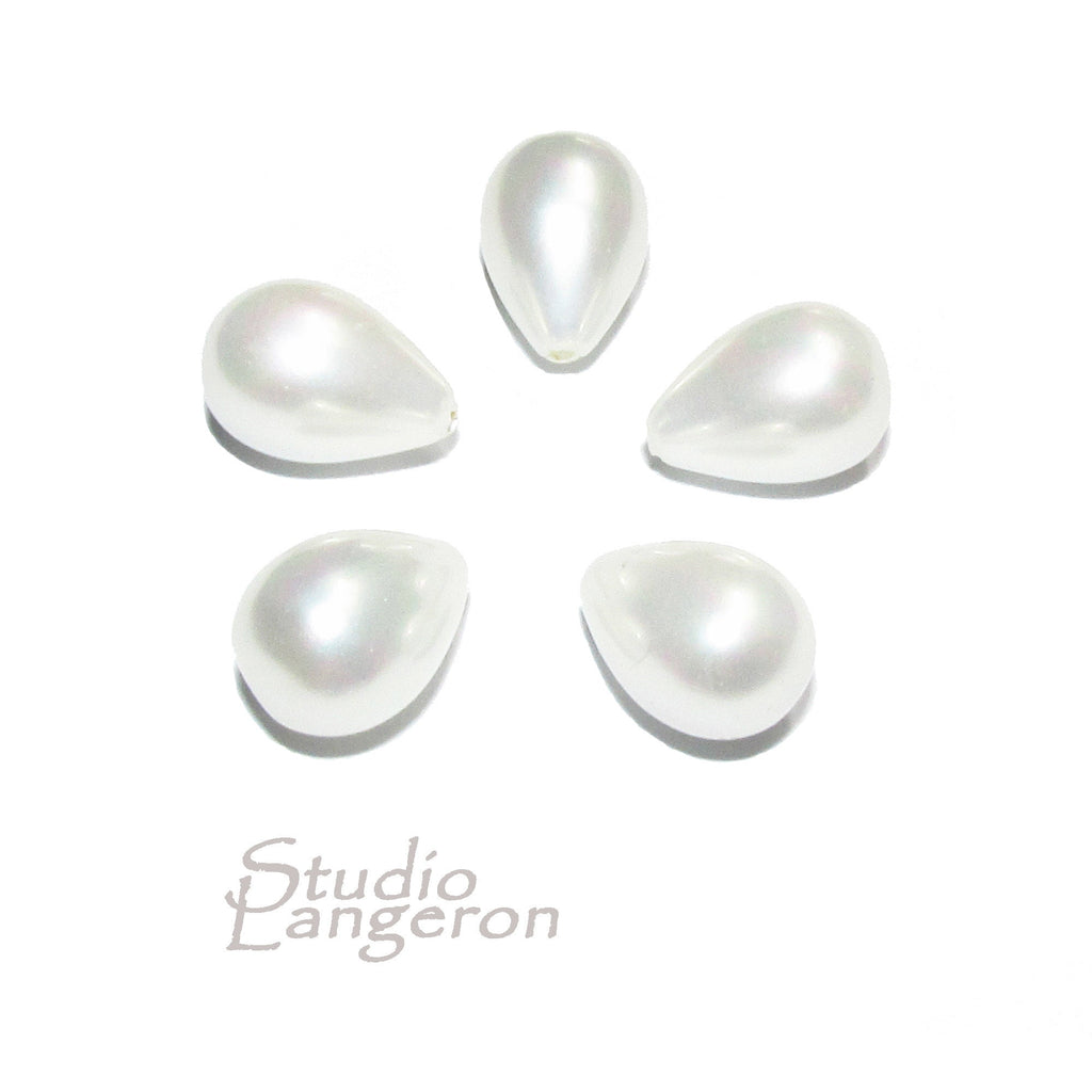 Natural Sea shell pearl Teardrop half drilled Beads size 11x7 mm, Natural shell pearl Matching Half Drilled Beads, Jewelry making - 1 piece