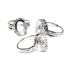 10x14 mm 925 sterling silver blank ring with bezel cup size 5, 6, 7, 8, silver ring, bezel cup, silver, base ring, Jewelry making - 1 piece