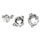 925 Sterling Silver Blank earrings size 8, 10, 12mm with closed ring, Bezel cup, Jewelry making, Base earrings, Mounting - 1 pair (2 pieces)