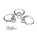 8x10 mm 925 sterling silver blank ring with pear bezel cup size 5, 6, 7, 8, Setting, ring, bezel cup, base ring, Jewelry making - 1 piece