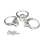 8x10 mm 925 sterling silver blank ring with pear bezel cup size 5, 6, 7, 8, Setting, ring, bezel cup, base ring, Jewelry making - 1 piece