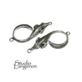 925 Sterling silver large connector 4.1x1.8 cm, silver connector, Connector Crocodile, Link Connector, Link, Jewelry making - 1 piece