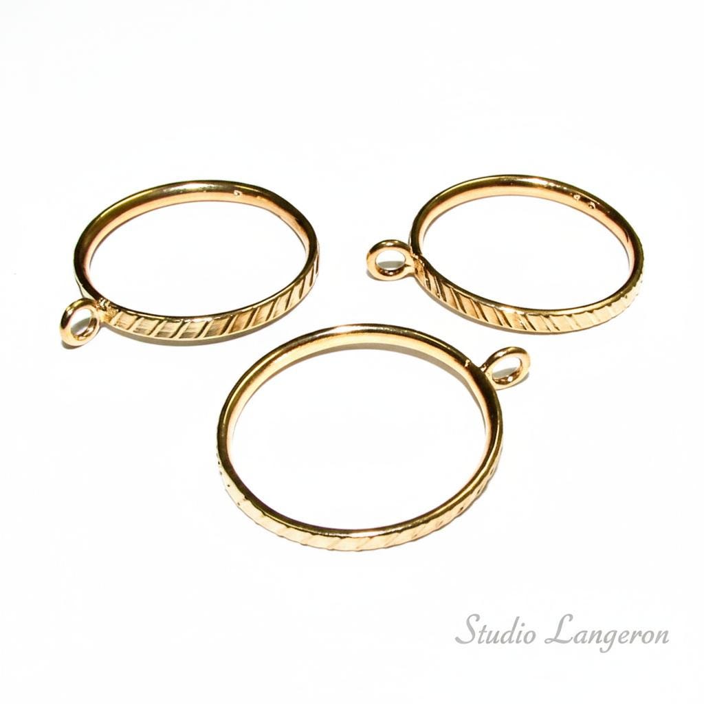 14K Yellow gold filled texture blank ring with loop size 4, 5, 6, 7, 8, base ring, Gold filled, ring with loop, Jewelry making - 1 piece