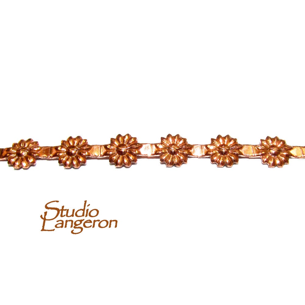 Natural Copper Bezel wire, Gallery wire, Gallery ribbon, Gallery pattern, Setting, Copper wire, Jewelry making  - 4 inch (10 cm)