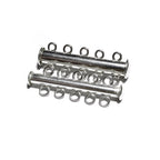 925 Sterling Silver Tube Bar Clasp 5-Hole size 4.3x32 mm, Silver Clasps, Slide Clasps, Sterling silver, Jewelry making, Tube clasp - 1 piece