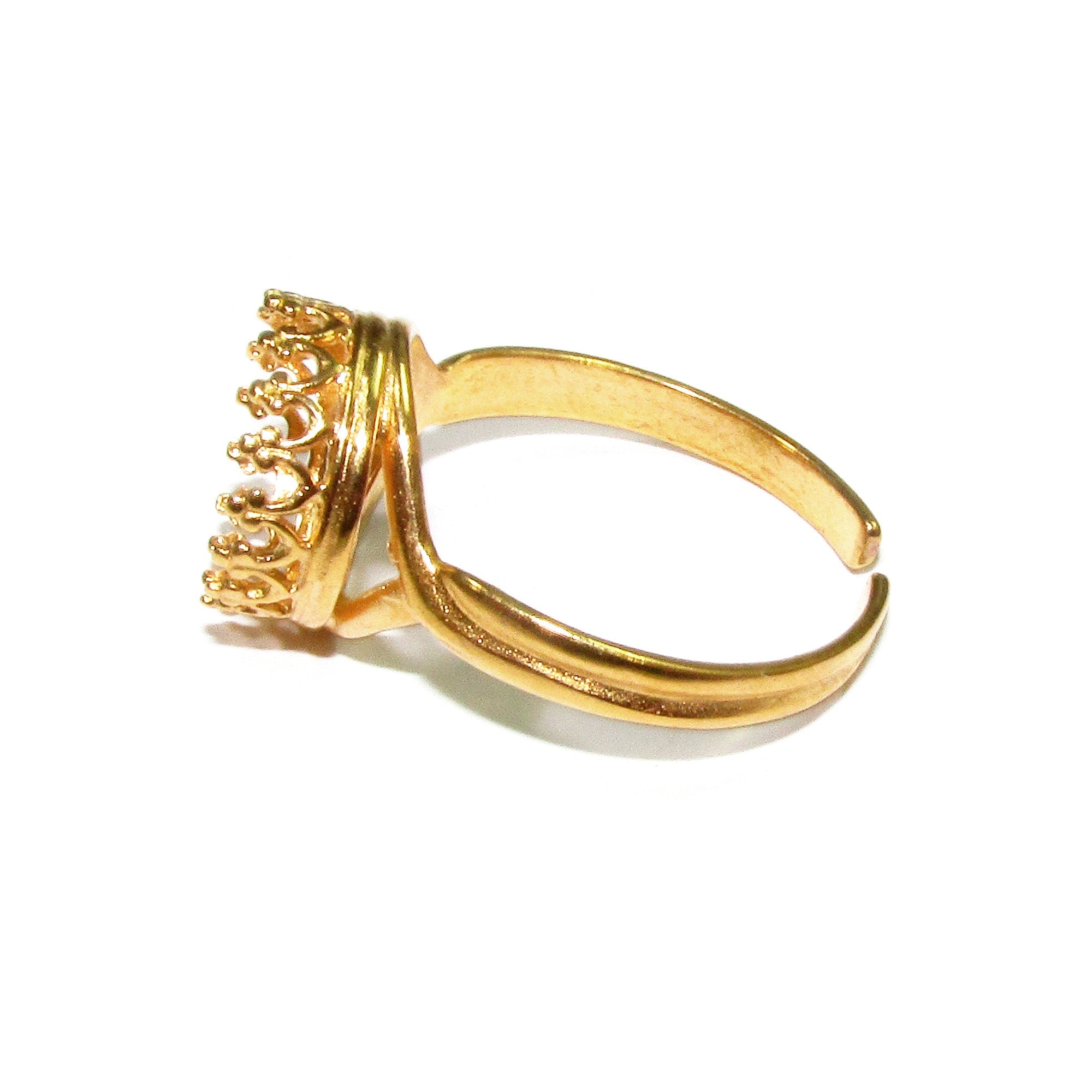 14K Yellow gold filled open blank ring with bezel cup 10 mm, base ring, setting, bezel cup, jewelry making, ring gold filled - 1 piece