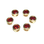 14K yellow gold filled decorative round beads with garnet size 5.4x3.2 mm, Jewelry making, Gold filled beads, garnet - 1 piece