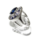 Statement Blue topaz ring 925 sterling silver size 8 1/2, handmade ring, single copy, silver ring, Blue topaz, gemstone, Blue ring