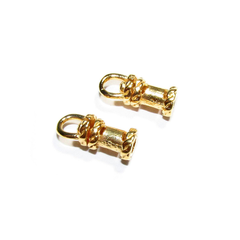 14K Yellow Gold filled Cord End Cap rotating size 2.2 mm, gold filled cap, end caps, jewelry making, cord, cord end caps - 1 pair (2 pieces)