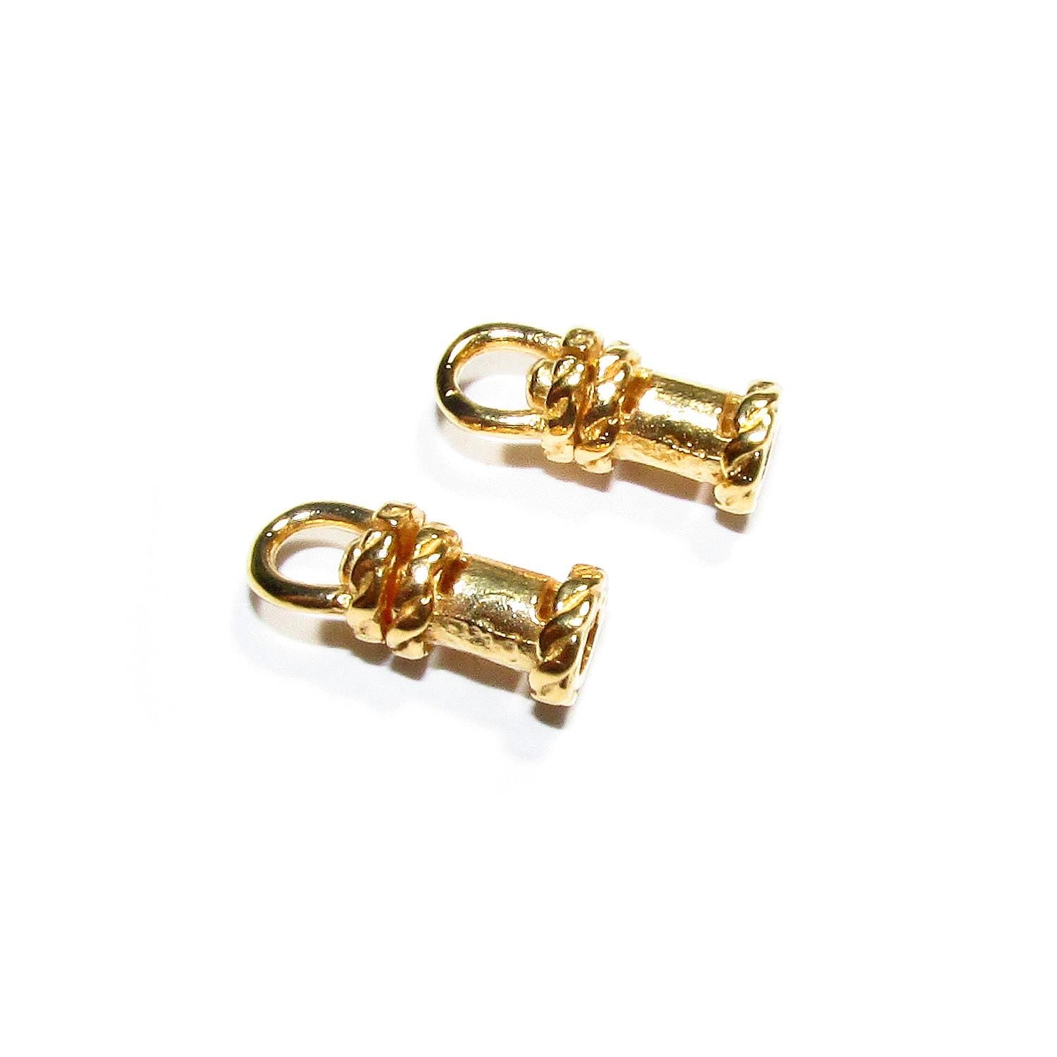 14K Yellow Gold filled Cord End Cap rotating size 2.2 mm, gold filled cap, end caps, jewelry making, cord, cord end caps - 1 pair (2 pieces)