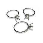 925 sterling silver open blank ring with 4-prong setting 6x8 mm, silver ring, Jewelry making, base ring, Setting, Ring mounting - 1 piece
