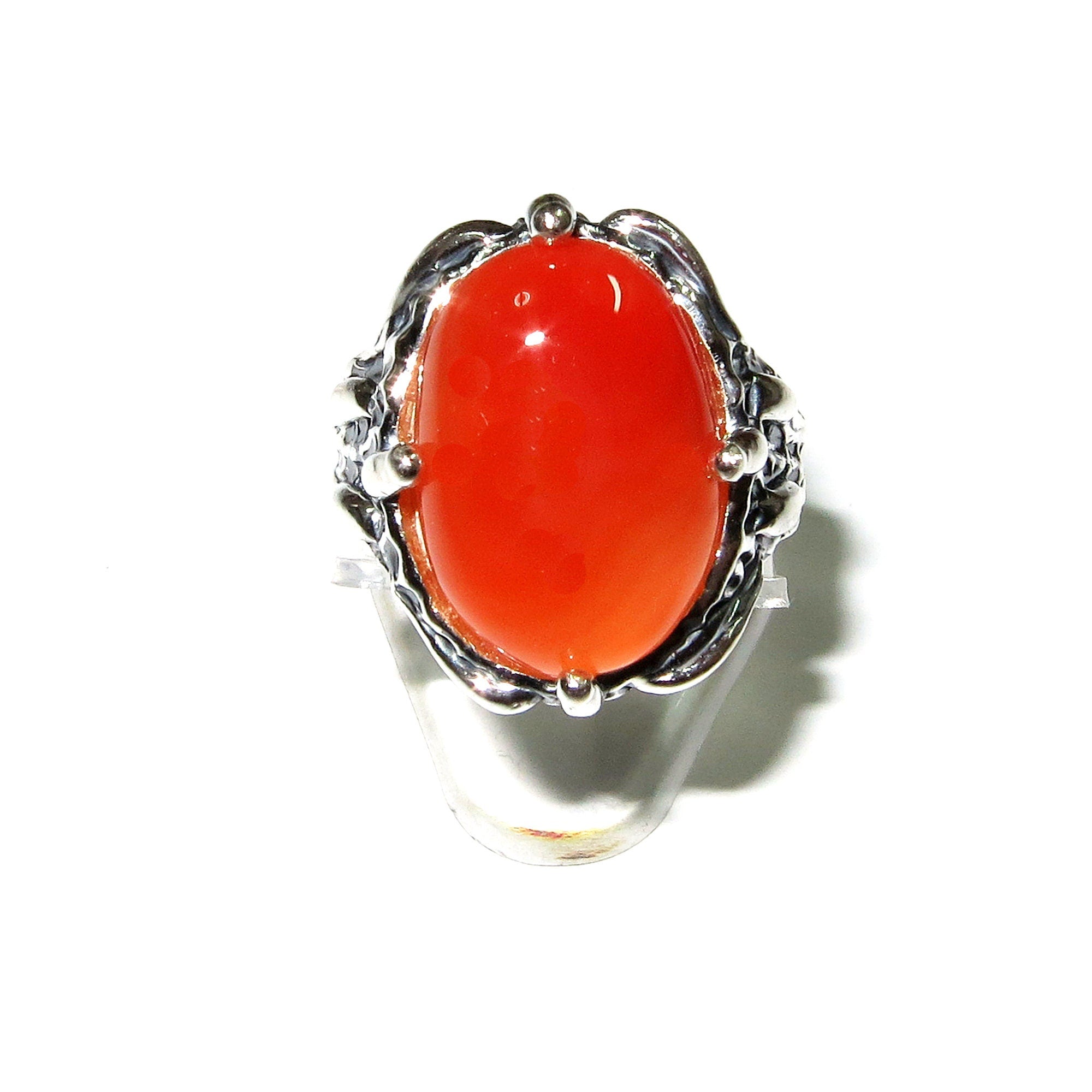 Statement Natural opal ring 925 sterling silver size 7, Handmade ring, single copy, silver, Orange opal, silver ring, Statement ring