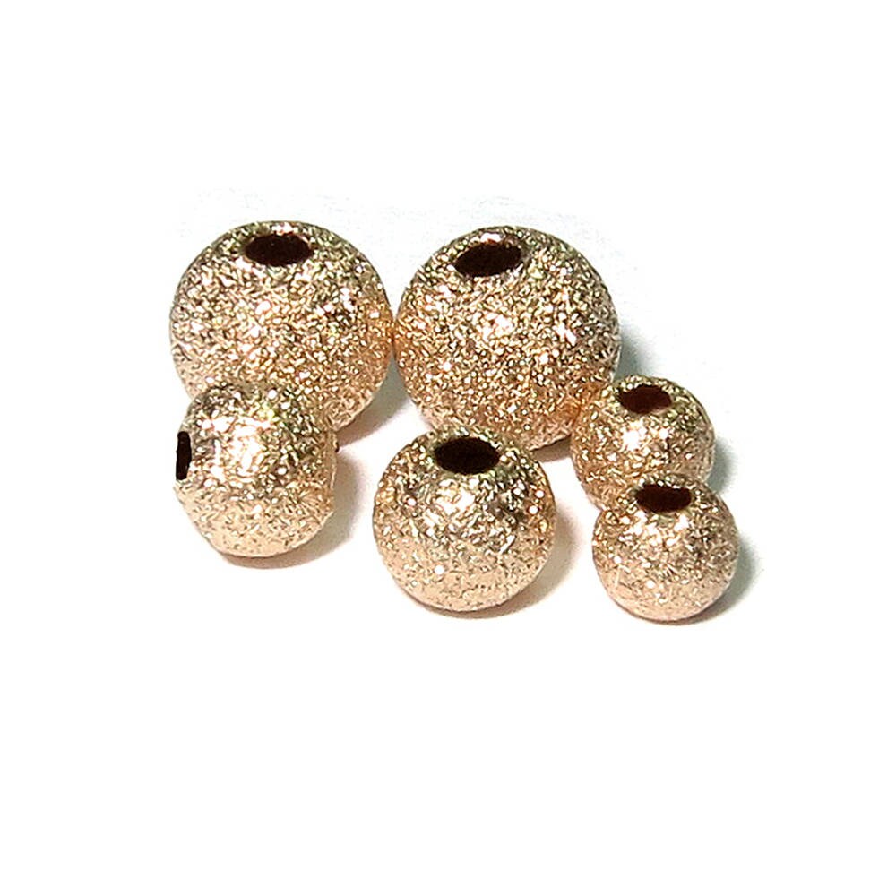 14K solid yellow gold round stardust beads size 3 - 12 mm, 14K solid gold beads, stardust beads, gold round beads, 14k solid gold - 1 piece