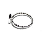 925 sterling silver twisted blank ring with bezel cup 6x6mm size 4, 5, 6, 7, 8, 9, 10, 11, bezel cup, base ring, Jewelry making - 1 piece