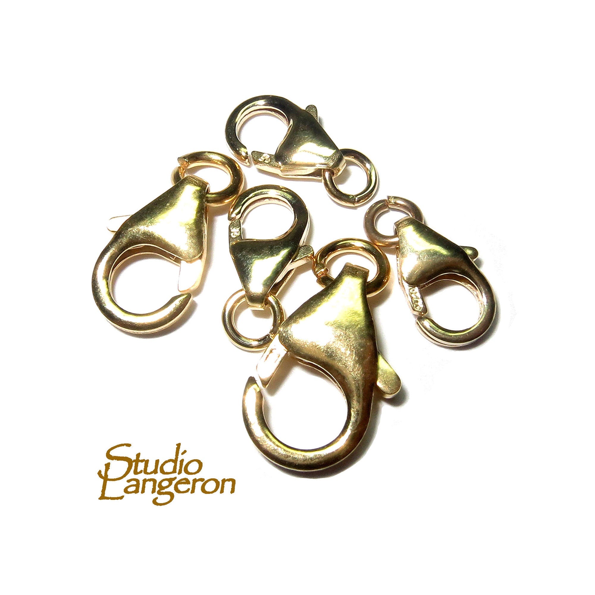 14K Yellow Gold Filled Lobster Clasp with Open Ring size 9, 11, 13 mm, Lobster clasps, Jewelry making, Clasp, 14K Gold filled - 1 piece
