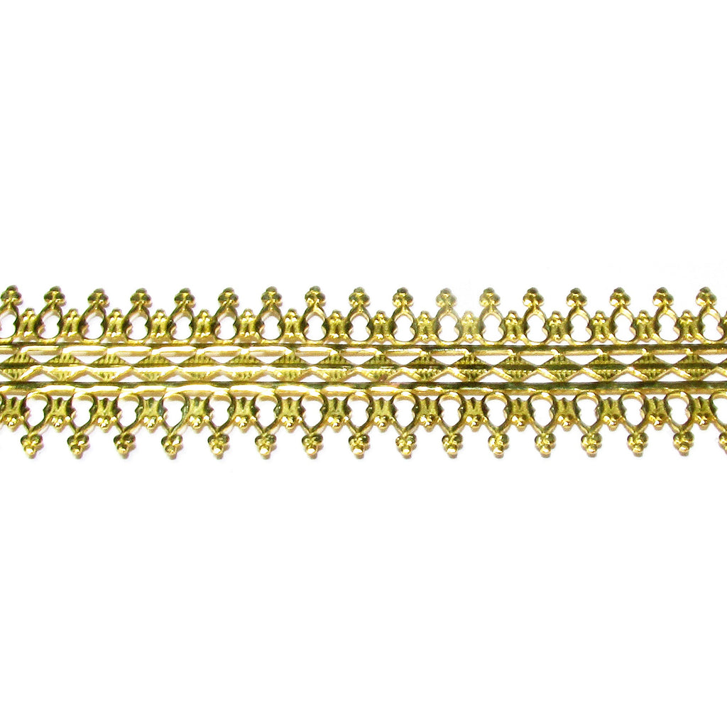 Natural Brass Gallery wire, Brass wire, Gallery pattern, Gallery ribbon, Wire, Jewelry making, Brass findings, Setting - 4 inch (10 cm)
