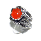 Statement Natural opal ring 925 sterling silver size 8 1/2, Handmade ring, single copy, sterling silver, Orange opal, silver ring, gemstone