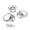 10x10 mm 925 sterling silver blank ring with cushion bezel cup size 5, 6, 7, 8, setting, base ring, jewelry making, bezel cup - 1 piece
