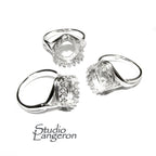 10x10 mm 925 sterling silver blank ring with cushion bezel cup size 5, 6, 7, 8, setting, base ring, jewelry making, bezel cup - 1 piece