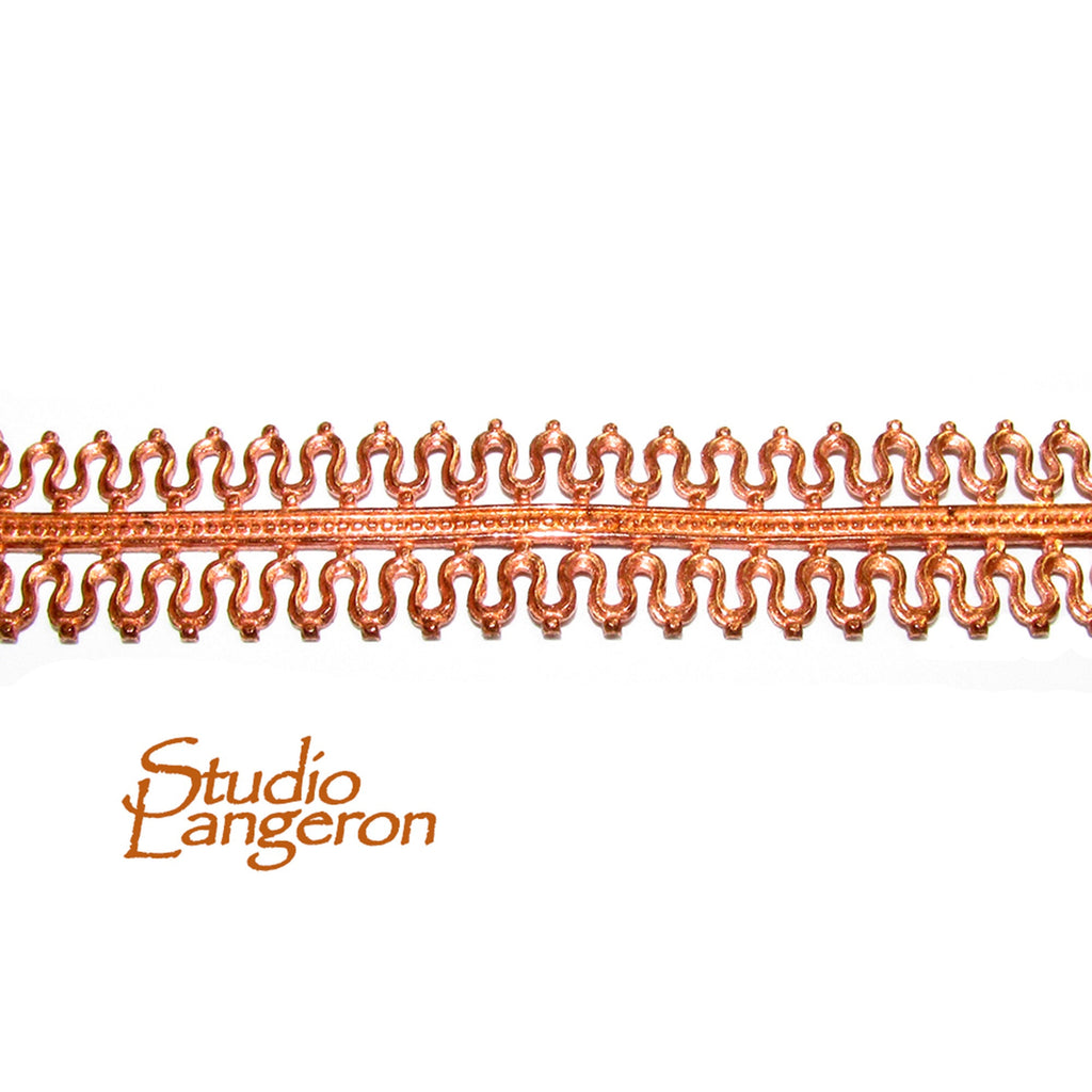 Natural Copper Bezel wire, Gallery wire, Gallery ribbon, Gallery pattern, Natural Copper, Jewelry making, Copper wire - 4 inch (10 cm)