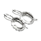 10x14 mm size 925 sterling silver blank earrings with bezel cup, Jewelry making, bezel cup, Setting, 925 Sterling silver - 1 pair (2 pieces)