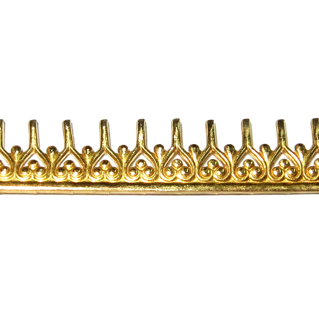 Natural Brass Gallery wire, Brass wire, Gallery pattern, Gallery ribbon, Wire, Jewelry making, Brass findings, Setting - 4 inch (10 cm)