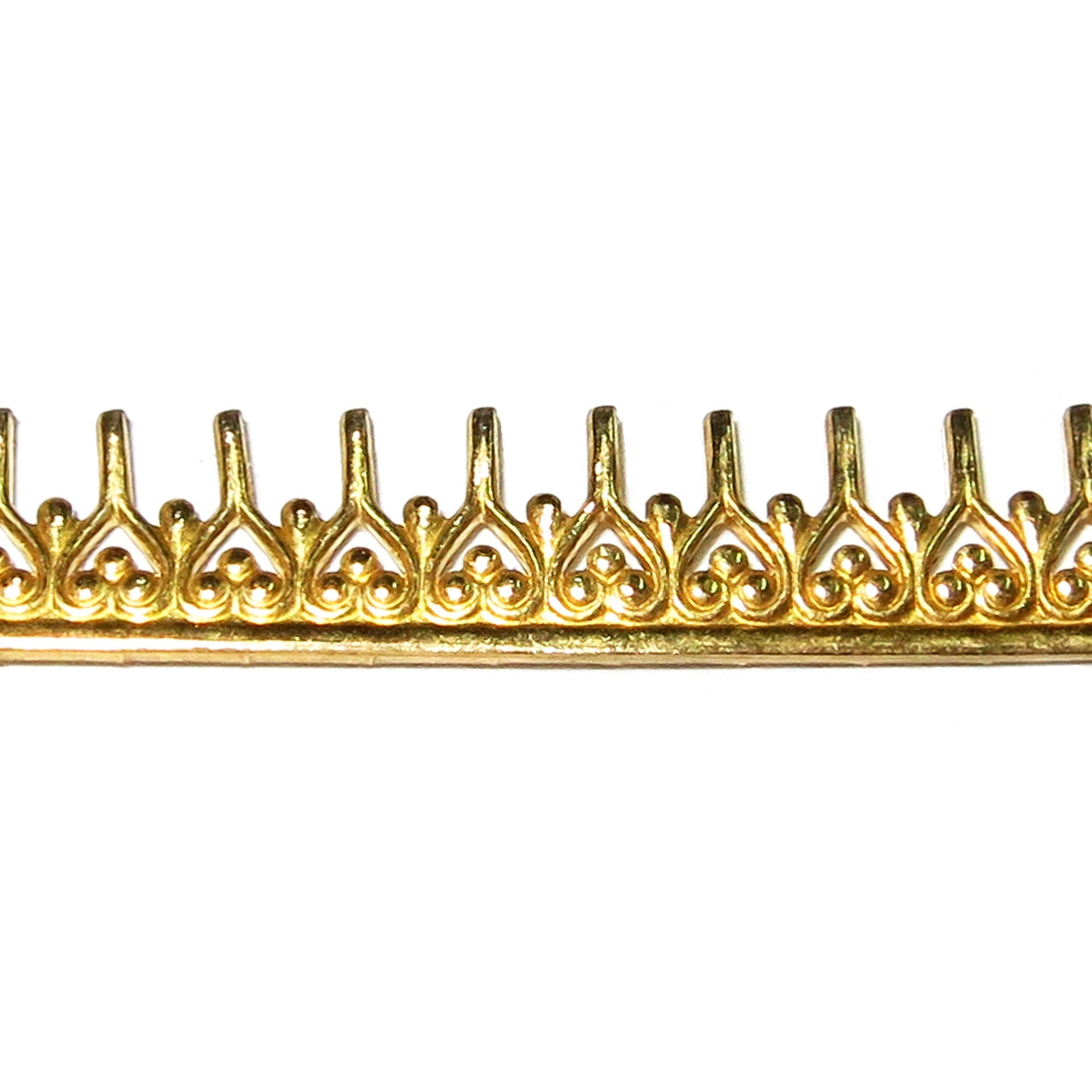 Natural Brass Gallery wire, Brass wire, Gallery pattern, Gallery ribbon, Wire, Jewelry making, Brass findings, Setting - 4 inch (10 cm)