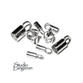 925 sterling silver Tube End Caps size 0.85-8.0 mm, silver end cap, end cap, Jewelry making, tube end caps, 925 silver - 1 pair (2 piece)