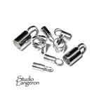 925 sterling silver Tube End Caps size 0.85-8.0 mm, silver end cap, end cap, Jewelry making, tube end caps, 925 silver - 1 pair (2 piece)