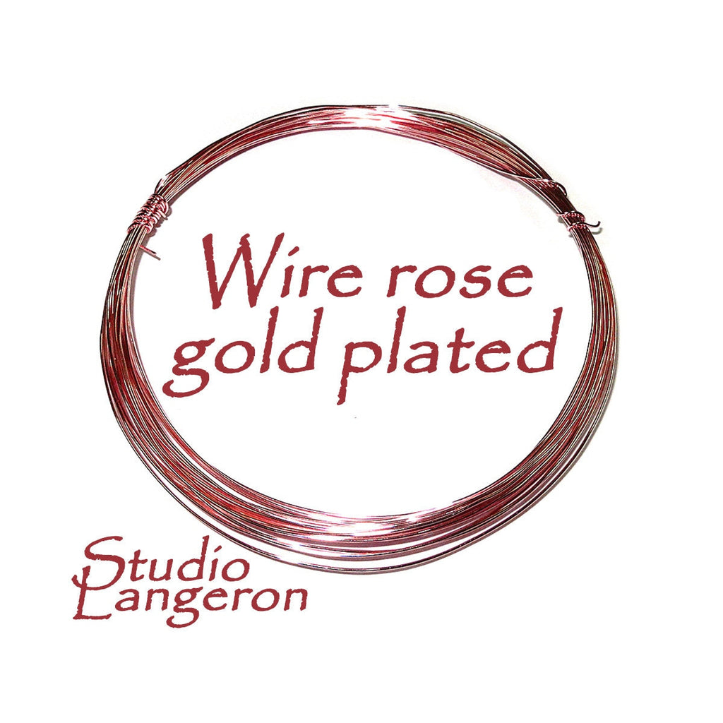 Rose Gold Plated wire Half-Hard thickness 32, 30, 28, 24, 22, 20, 18 GA, Wire Wrapping, Gold Plated wire, Jewelry making – 1 meter (3.30 ft)