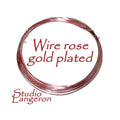 Rose Gold Plated wire Half-Hard thickness 32, 30, 28, 24, 22, 20, 18 GA, Wire Wrapping, Gold Plated wire, Jewelry making – 1 meter (3.30 ft)