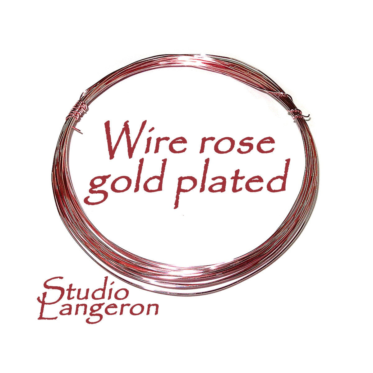 Rose Gold Plated wire Half-Hard thickness 32, 30, 28, 24, 22, 20, 18 GA, Wire Wrapping, Gold Plated wire, Jewelry making – 1 meter (3.30 ft)
