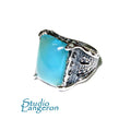 Blue chalcedony ring 925 sterling silver, size 5, Handmade ring, single copy, 925 sterling silver, Blue chalcedony, silver ring, gemstone