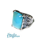 Blue chalcedony ring 925 sterling silver, size 5, Handmade ring, single copy, 925 sterling silver, Blue chalcedony, silver ring, gemstone