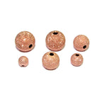 14K rose gold filled stardust round beads, size 3, 4, 5, 6, 8, 10 mm, Beads, Stardust beads, Rose Gold Filled, Jewelry making - 1 piece