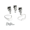 925 Sterling silver large Snap-On Pendant Bail size 12x6 mm, Snap-on Bail, Jewelry making, Bail silver, Bail findings, Bail - 1 piece