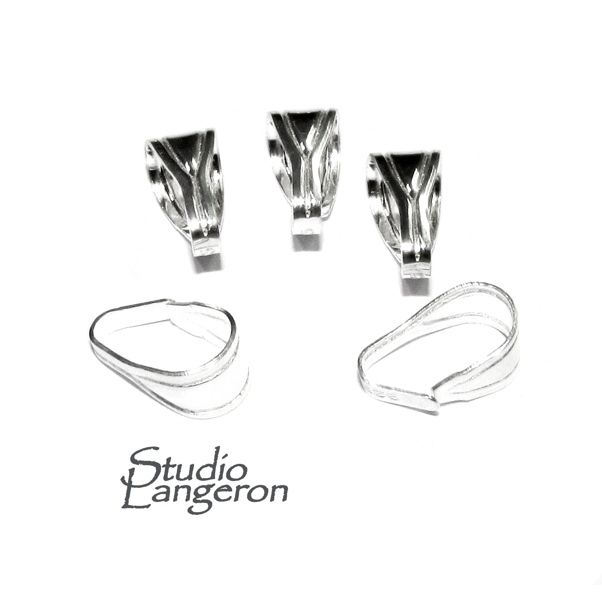 925 Sterling silver large Snap-On Pendant Bail size 12x6 mm, Snap-on Bail, Jewelry making, Bail silver, Bail findings, Bail - 1 piece