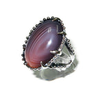 Statement Agate ring 925 sterling silver size 8 1/2, handmade ring, Botswana Agate, single copy, Agate, silver ring, gemstone - 1 piece