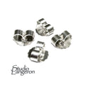 925 Sterling silver Friction Ear Nuts size 9 mm, Butterfly Earring Backs, Jewelry making, Earring Findings, Sterling silver backs - 1 pair