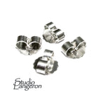 925 Sterling silver Friction Ear Nuts size 9 mm, Butterfly Earring Backs, Jewelry making, Earring Findings, Sterling silver backs - 1 pair