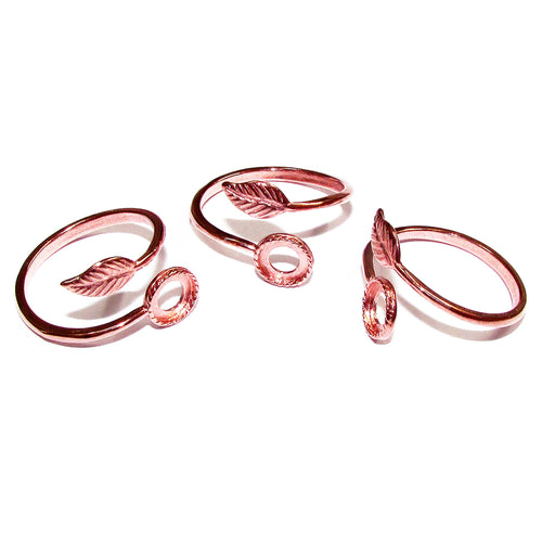 14K Rose gold filled open blank ring with bezel cup 6 mm, base ring, Setting, bezel cup, ring gold filled, Jewelry making - 1 piece