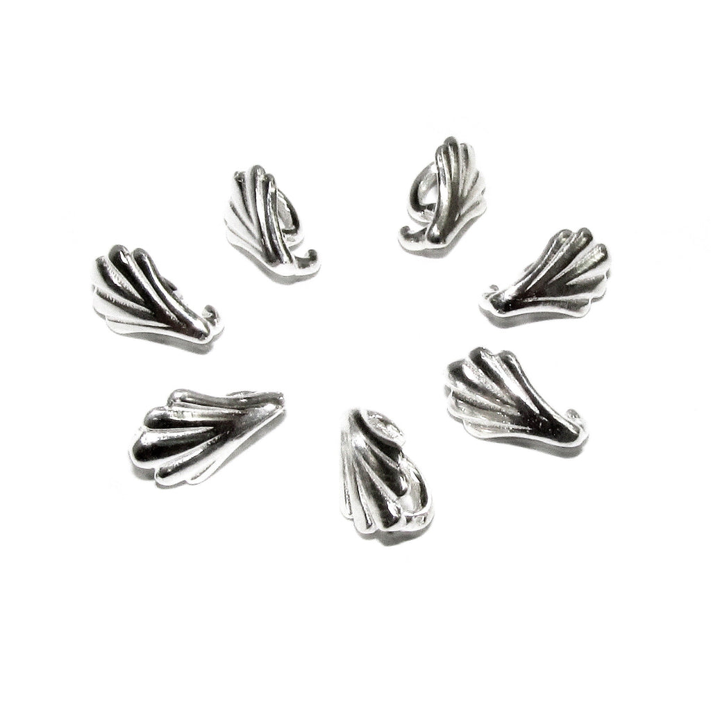 925 Sterling silver decorative Leaf Pendant Bails, sterling silver Bail, Jewelry making, Bail finding, bail for pendant, silver - 1 piece