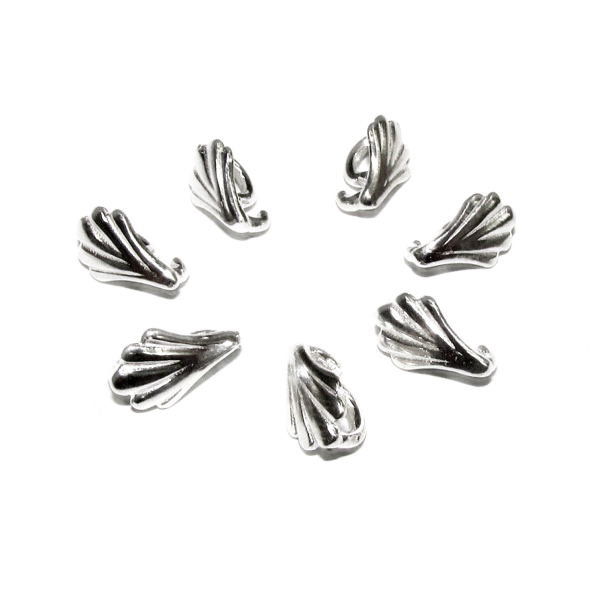 925 Sterling silver decorative Leaf Pendant Bails, sterling silver Bail, Jewelry making, Bail finding, bail for pendant, silver - 1 piece