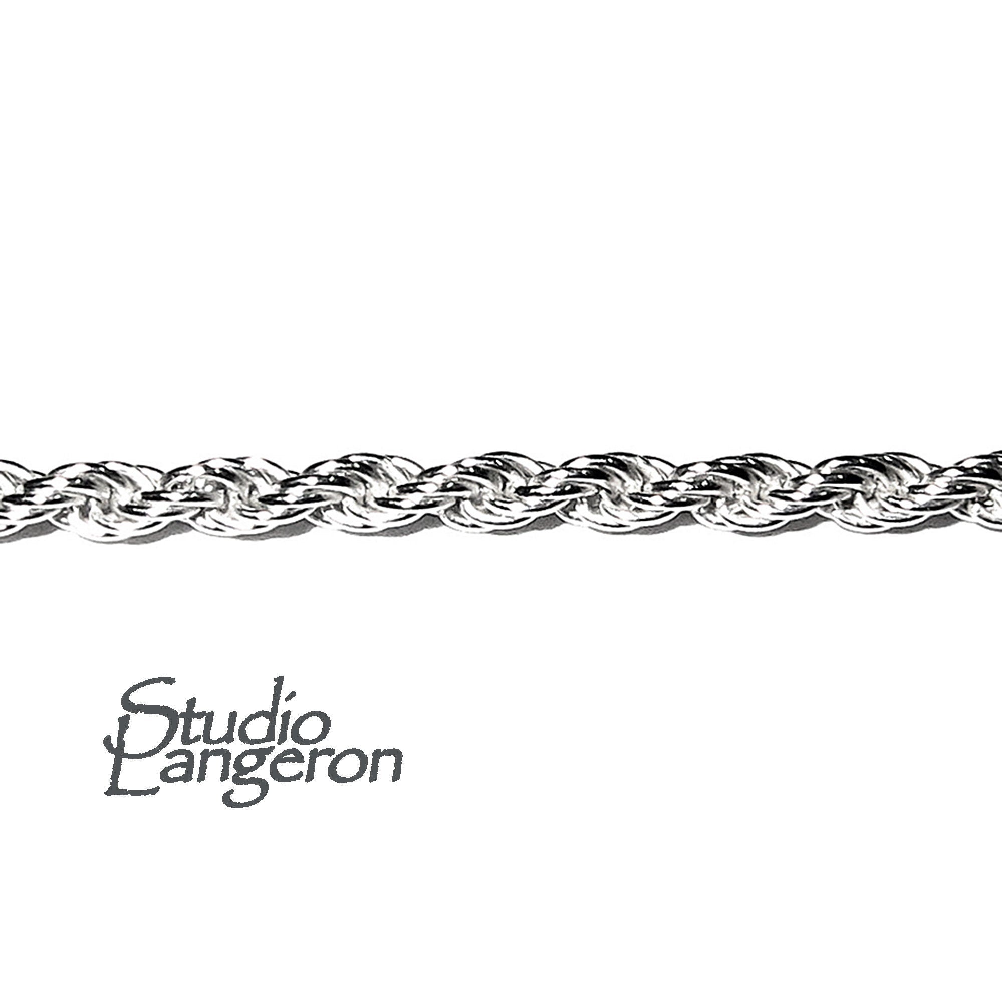 2.8 mm Sterling Silver French Rope Chain, shiny chain, 925 silver chain, Jewelry making, sterling silver chain, 925 silver - 1 Feet (30 cm)