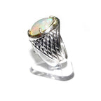 Statement Natural welo opal ring 925 sterling silver size 6 1/2, Handmade ring, single copy, sterling silver, Welo opal, silver ring